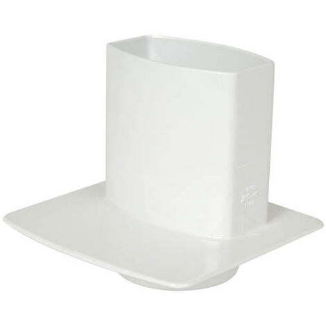 Nicoll – Pied de chute universel pour gouttière 90x56 mm – PVC blanc résistant – Adaptable aux diamètres 75-100 mm – Installation facile