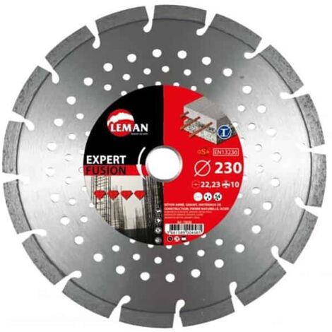 Leman – Disque diamant pour meuleuse Ø230mm – Alésage 22,23mm – Coupe béton armé et acier – Longévité et refroidissement optimisés (1/5)