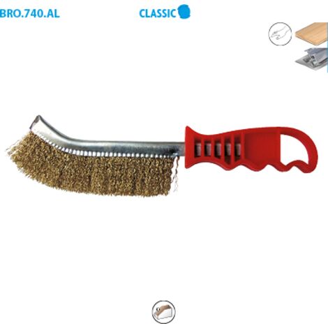LEMAN Brosse manche plastique fil acier laitonné 0.30 - 740.216 (1/3)
