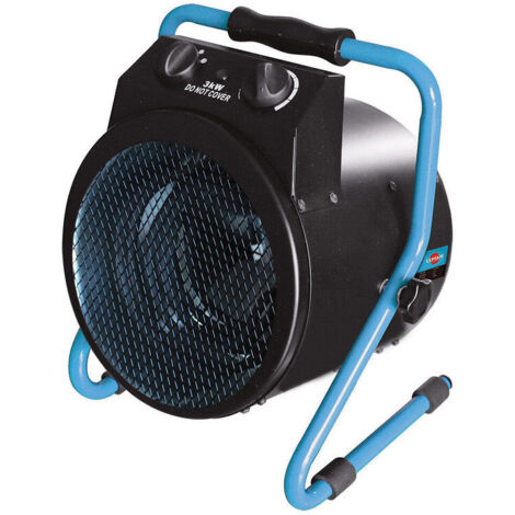 Leman – Chauffage soufflant électrique 3000W LOCSE300 – Surface de chauffage 25 m² – Température de sortie 85° C – Indice de protection IPX4