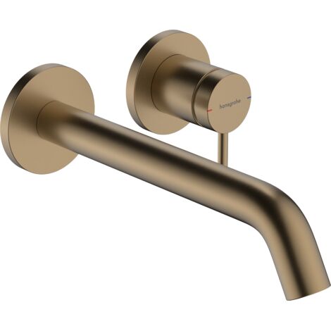 Hansgrohe – Mitigeur de lavabo encastré avec vidage – Installation à 2 trous – EcoSmart – Bronze brossé – Débit 4 l/min – Longueur bec 225 mm – 73351140