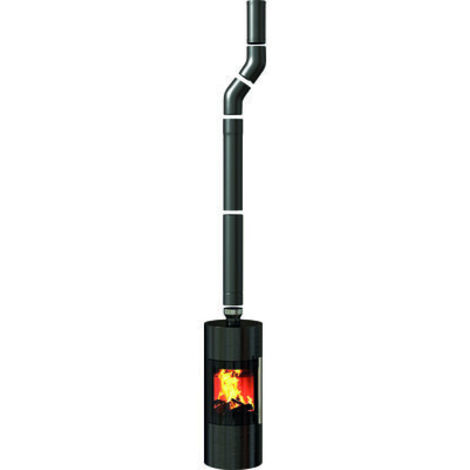 TEN – Raccord fumisterie coudé 45° – Diamètre 150 mm – Hauteur réglable 130 à 180 cm – Éléments anti-bistre et coulissant inclus (1/2)
