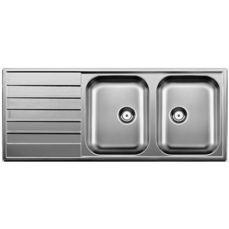 Evier LIVIT 8S 2 cuves /1 égouttoir-1210x500 Inox brossé (1/5)