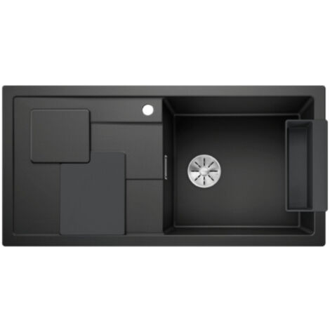 Blanco Evier SITY XL 6 S PuraDur en Silgranit + Planche et panier Lava Grey 100x50cm, Anthracite