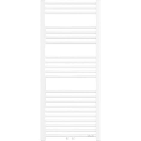 Atlantic – Radiateur sèche-serviettes eau chaude central 609W – Hauteur 1375 mm, Largeur 500 mm, Acier blanc – 833619