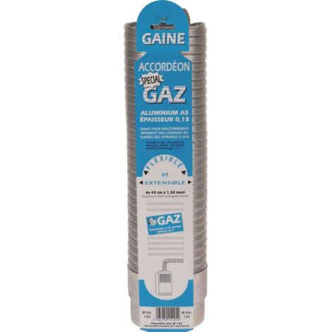 TEN – Gaine VMC aluminium étirable 1,50 m – Diamètre 97-103 mm – Conduit flexible pour raccordement gaz – Installation simplifiée (1/5)