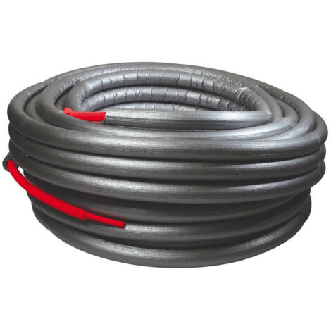 TUBE PER ROUGE PREGAINE PRE-ISOLE - ISOLANT 9mm GRIS Ø20 - Couronne de 50m