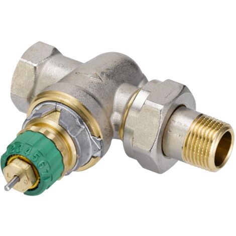 Danfoss – Corps de robinet radiateur droit 3/8' (12/17) – RA-DV 10 autoéquilibrant – Laiton – Réglage de débit 20 à 125 l/h – Compatible têtes RA - 013G7712