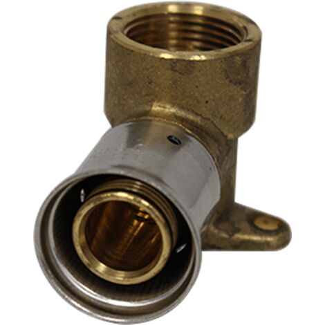 Coude applique multicouche laiton à sertir TH ou BE Femelle (20/27) 3/4" - Ø26x3.0 HENCO (1/4)