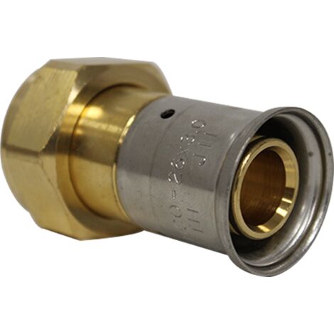 Raccord droit écrou libre laiton multicouche à sertir TH ou BE Ø26x3.0-1'' (1/4)