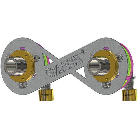 Sortie de cloison STARFIX 150 PER à glissement Ø 16 - M3/4" (20/27) coudée réglable - Anquier