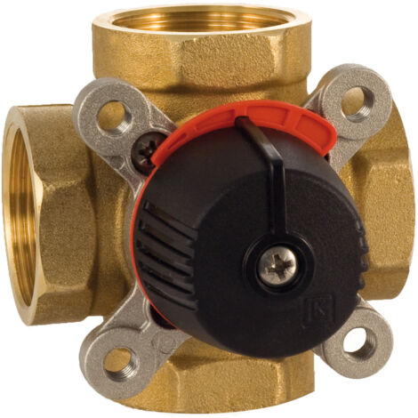 Thermador – Vanne chauffage central 4 voies laiton – Filetage plomberie 3/4'' – Température de service +5°C à +110°C – Pression max 10 bar (1/5)