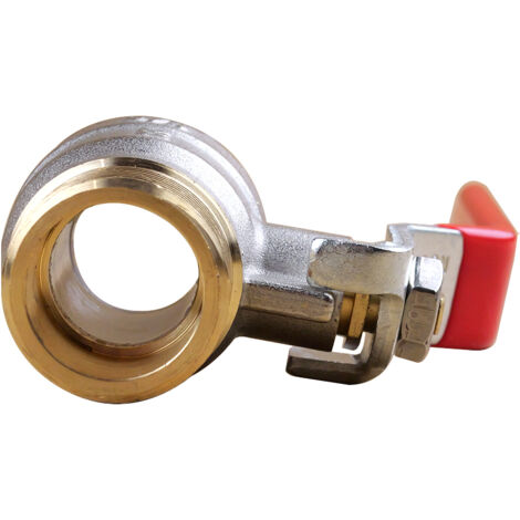 2 Vannes à Boisseau Sphérique 3/4" En Laiton - Robinet D'arrêt Jardin/cuisine/salle De Bain - Poignée Rouge - 60 Mm - 10