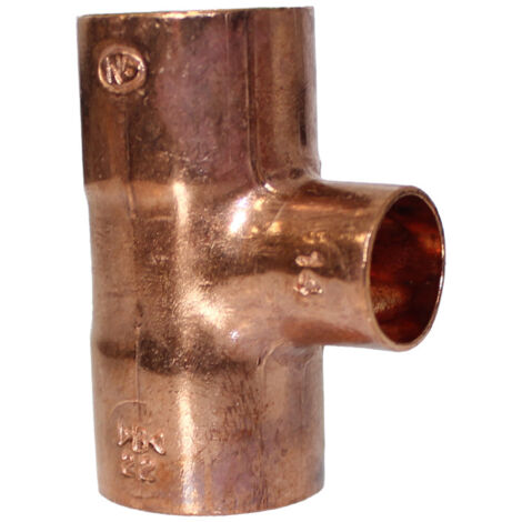 Raccord cuivre en T réduit à souder - Femelle - diamètre 22 - 14 - 22 mm