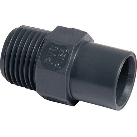 Girpi – Raccord d'évacuation PVC mâle-femelle Ø40-32 – Filetage 1'1/4 (33x42) – Pression PN16 à 20°C – Installation facile avec colle à solvant