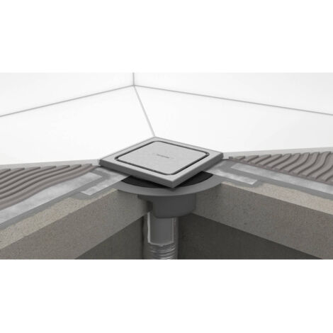 Siphon de sol à maçonner pour douche italienne ultra plat faible encombrement | Leroy Merlin