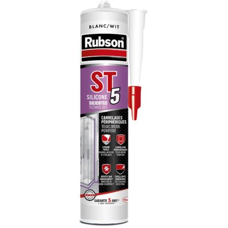 Mastic sanitaire silicone 300ml – Étanchéité 100% pour salles de bain et cuisines – Résistant aux moisissures – Application facile