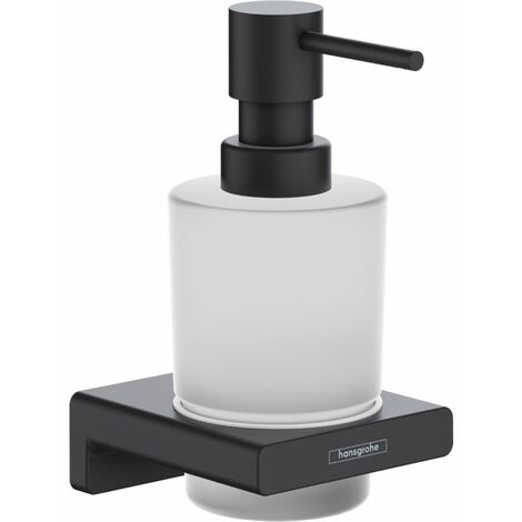 Hansgrohe AddStoris - Distributeur de savon avec support, verre mat / noir mat 41745670