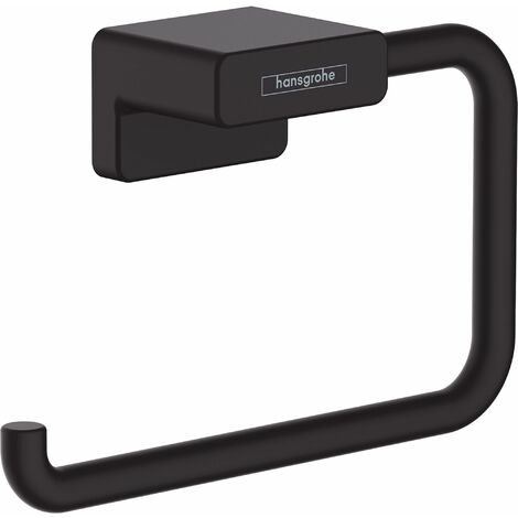 Hansgrohe – Porte-papier toilette 41771670 en métal noir mat – Montage mural discret – Dimensions 141x77x40mm – Fixation cachée incluse (1/7)
