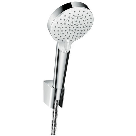 Hansgrohe – Ensemble de douche avec support Porter 1,25 m – Douchette Crometta Vario EcoSmart 100 mm – 2 types de jets – 26693400