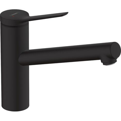 Hansgrohe – Mitigeur de cuisine noir mat 150° orientable – Cartouche céramique – Débit 11,6 l/min – Compatible chauffe-eau instantané – 74802670