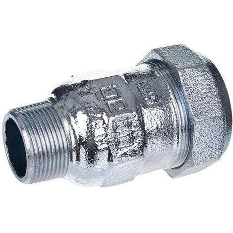 Gebo – Raccord à compression mâle fonte malléable galvanisée 2' – Filetage 50 x 60 mm – Pour conduites eau potable et air comprimé – Installation rapide