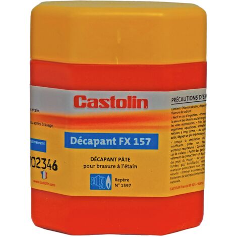 Castolin – Décapant liquide FX 157 – Pour brasage tendre métaux cuivreux et inox – Agrément Gaz ATG n°1597 – Compatible avec alliage 157 Gaz