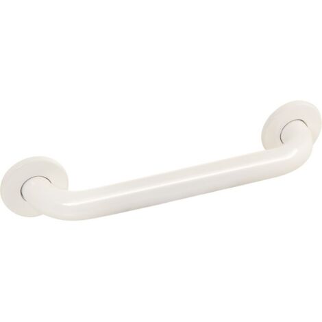 Delabie – Barre de maintien droite époxy blanc Ø32 300mm – Fixations invisibles inox – Supporte plus de 200 kg – Conçue pour PMR en salle de bain