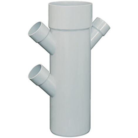 First Plast – Culotte PVC réduite Mâle Femelle 45° Ø100 x 40 x 40 x 40 – Raccord à coller pour évacuation eaux usées – Conforme NF EN 1329-1 (1/6)