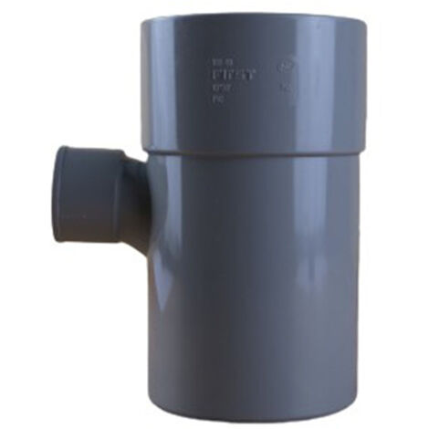 First Plast – Culotte PVC 87°30 réduite Mâle Femelle Ø100-40 – Emboîture à coller – Réseau évacuation bâtiment – Norme NF EN 1329-1