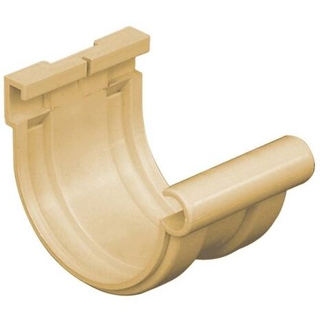First Plast – Jonction à coller PVC 16 demi-ronde – Sable – Pour raccordement gouttières – Installation rapide – Système BI-SYSTEM