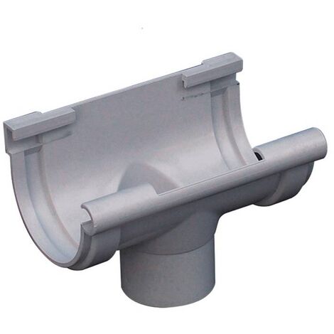 First Plast – Raccord pour gouttière demi-ronde 16 mm en PVC – Résistant aux intempéries et aux UV – Installation simple par collage