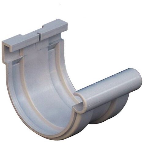 Jonction longue BI-SYSTEM PVC 16 demi-ronde - Grise - First Plast (1/5)