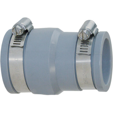 First Plast – Raccord d'évacuation PVC droit multi-matériaux Ø50/58 réduit Ø30/38 – Connexion flexible pour plomberie – Adaptation entre tuyaux (1/2)