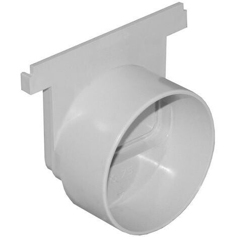 First Plast – Naissance PVC pour caniveau série 100 – Sortie Ø75mm femelle et Ø80mm mâle – Hauteur 55mm – Installation droite ou gauche