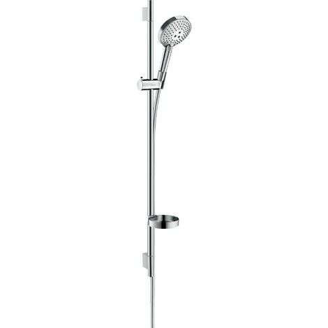 HANSGROHE Set de douche 120 3jet PowderRain avec barre Unica'S puro 90 cm et porte-savon chromé Raindance Select (1/10)