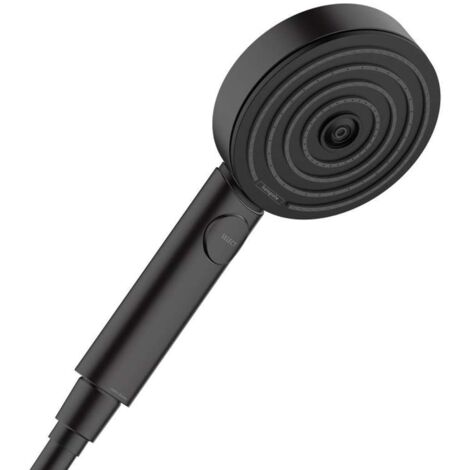 Hansgrohe – Douchette Pulsify Select S 24111670 – Pommeau de douche 105mm – 3 jets : PowderRain, IntenseRain, massage – EcoSmart noir mat
