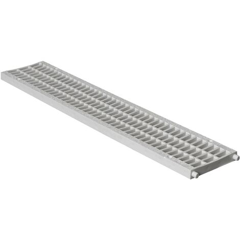 First – Grille pour caniveau d'évacuation 100x500 mm – PVC mi-renforcé – Résistance 7200 kg – Section passage eau 227 cm²