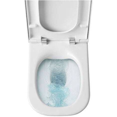 ROCA Pack WC THE GAP Square, sortie duale cuvette Rimless, réservoir et abattant frein de chute