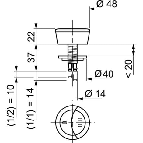 Bouton double poussoir chromé pour système à câble MW