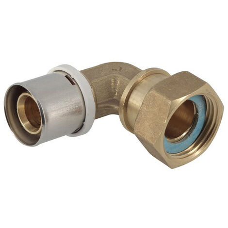 Nicoll – Coude à sertir fluxo femelle écrou libre Ø26-1'' – Raccord multicouche en laiton CW617 N – Joints EPDM pour étanchéité renforcée