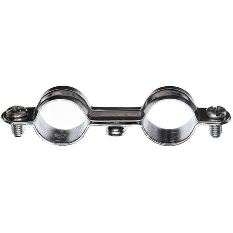 50 colliers de fixation tube double acier zingué 7x150 - Ø24