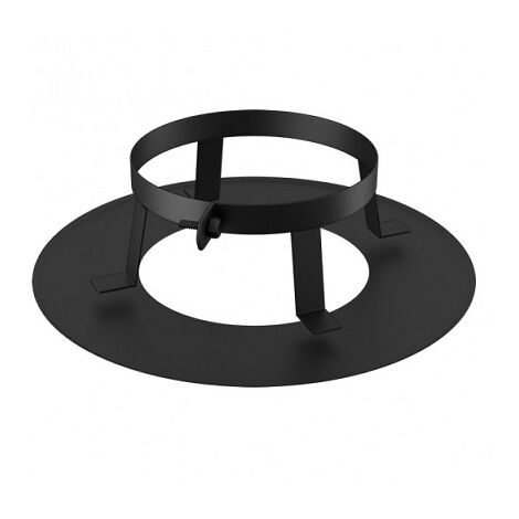 TEN – Rosace noire pour conduit de fumée Ø80/130 mm – Inox 316 – Isolation 25 mm laine de roche – Normes CE et EN1856-1