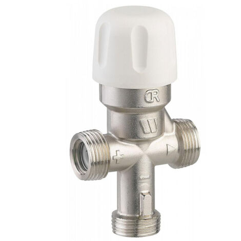 Watts – Régulateur limiteur thermostatique mâle 3/4'' – Corps laiton anticorrosion – Plage de température 25-55°C – Débit 38 l/min à 3 bar