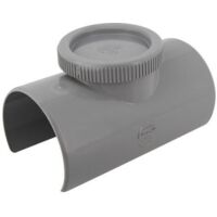 Nicoll – Selle de réparation à bouchon mf 90° Ø100/90 – Raccord évacuation en PVC lisse – Nettoyage rapide canalisation obstruée – Classement feu NF-M1