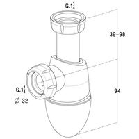 siphon lavabo bi matiere 32 mm nicoll ref 201282 easyphon