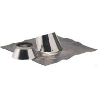 TEN – Solin de toit inox 14188 – Pente 5° à 30° – Collet D180/230mm – Isolation laine de roche 25mm – Bavette plomb 800x800mm