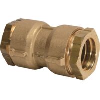Huot – Raccord PE laiton égal série Fer à compression D 25 – Pour tubes PE normes NF EN 12201 et NF T54-071 – Utilisation sans manchette de raidissement