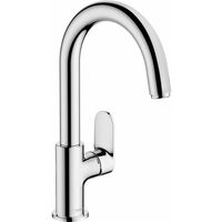 Hansgrohe – Mitigeur de lavabo 200 avec tirette et vidage synthétique chromé – Hauteur 200 mm – Projection 166 mm – Type de jet laminaire – 71554000