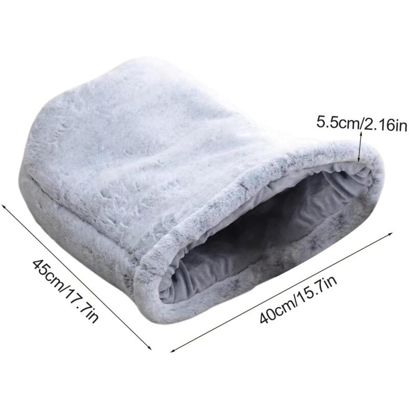 Hollypet Plüsch-Sofa Für Katzen & Kleine Hunde – Weich, Waschbar, Mit Erhöhten Rändern (silbergrau)